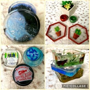 Custom Epoxy Coaster and Ashtrays
